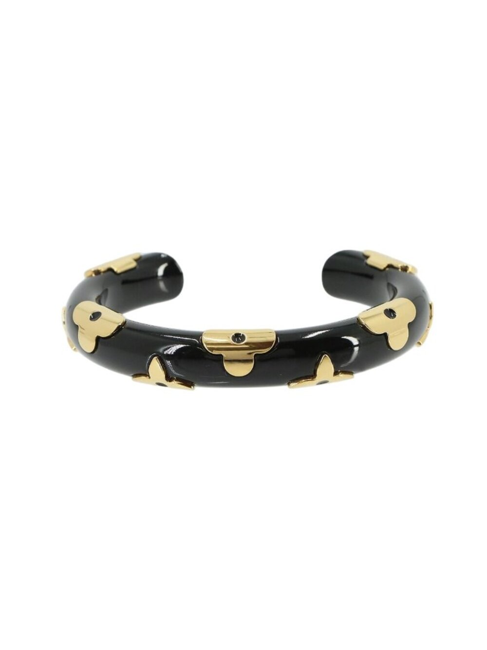 Louis Vuitton Jonke Daily Monogram Bangle Black Gold Bracelet